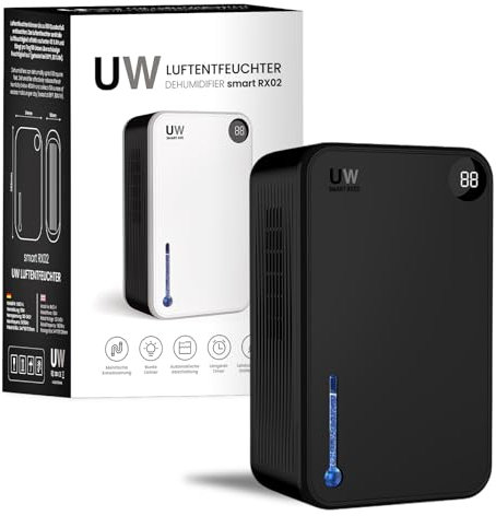 Deshumidificador UW Smart RX02 - Deshumidificadores de Humedad Silencioso y Eléctrico, Antihumedad Armarios, Modo Noche, Deshumidificador para Interiores de 15 a 35 m2, Antihumedad para el Hogar