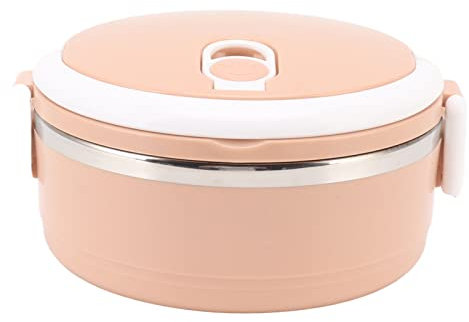 OUCRIY Lonchera aislante de acero inoxidable de silicona con agujeros redondos transpirables con asa ergonómica para la escuela (rosa)