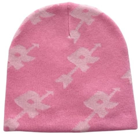 JUNNASALIKER Bonnet rose Y2K Bonnets souples Bonnet crâne pour femme, rose, S/L