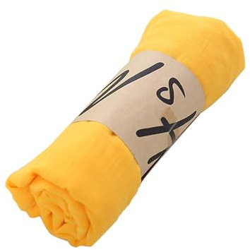 Kleine Seidenschals für Damen, Herbst und Winter, einfarbig, gemischte Baumwolle, Schal, Outdoor, Sonne, Strandtuch, Teppichschal, Geschenk, Schal, Rapids-Schal, gelb, 73 cm