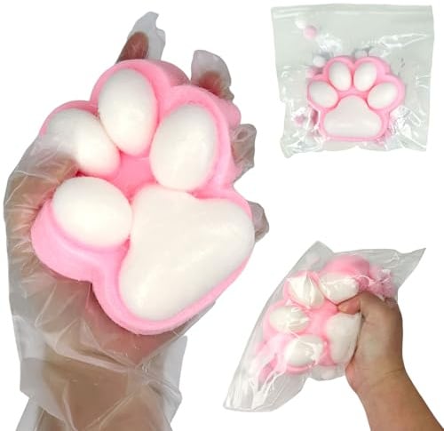 Squishy Toy, 1 Pcs Big Cat Paw Squeeze Toy, Leksak Squishy Leksak Pinch, Katttass Fidget Klämleksak, Kawaii Stress Squeeze Toy, Anti-stressboll för Vuxna(Rosa XL)