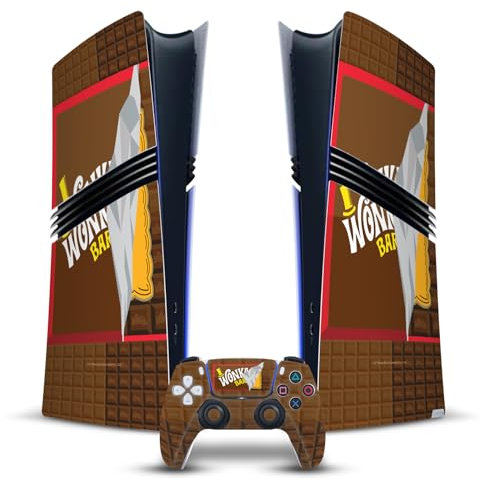 Head Case Designs Officially Licensed Willy Wonka and the Chocolate Factory Candy Bar Graphics Vinyl Gaming Skin Decal Compatible With Sony PS5 Pro Digital Edition Console & DualSense Controller