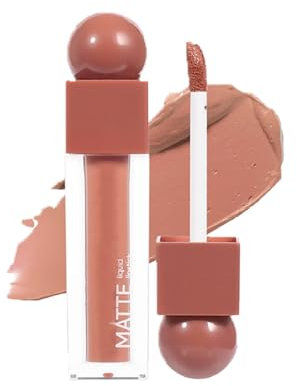 Big Brush Head Lip Gloss, Brown Lipstick, Matte Nude Lipsticks For Women Long Lasting, Non-Sticky Long Lasting Liquid Lipsticks,Highly Pigmented Lip Gloss Lip Stain Lip Makeup