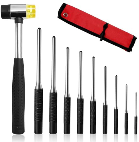 Punzoni per Perni 9 Pezzi Punzoni per Perni Cilindrici Punzoni per Perni - 1,5 mm/2 mm/2,5 mm/3 mm/4 mm/4,5 mm/5,5 mm/6 mm/8 mm