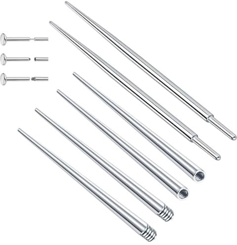 SIRLOMU 6 pezzi Piercing Taper, Kit Piercing e Piercing Inseritore, Strumento Assistente per Stretching Piercing del Corpo, Inserimento Perno per Orecchio, Naso, Sopracciglio, Labbro