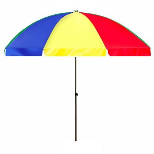 XQJLBZA Ombrellone da Giardino Ø180/200/240/280/300 CM, UPF 50+, Ombrellone da Spiaggia con Regolazione Dell'altezza, 16 Stecche con Struttura in Acciaio Ø32 MM(180cm)