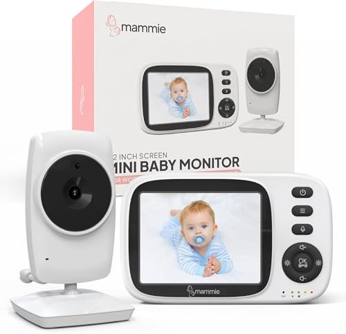 Mammie Tragbares Babyphone Mit Kamera, 360 Grad Kamera, Babyphone Ohne WLAN, VOX-Funktion, Gegensprechanlage, Nachtsicht, Temperatursensor, Schlaflieder, Lange Akkulaufzeit
