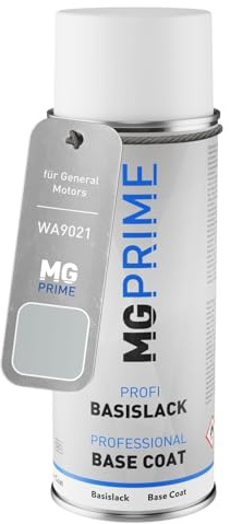 MG PRIME Peinture voiture Bombe aérosol pour General Motors WA9021 Silver Metallic de base de 400ml