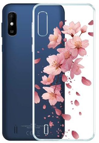 WUACYEAMING Kompatibel mit Wiko Y81 Hülle, Transparentes Klares Weiches TPU Hülle mit Blume Muster, Sturz - und Kratzfeste Handyhülle case 11