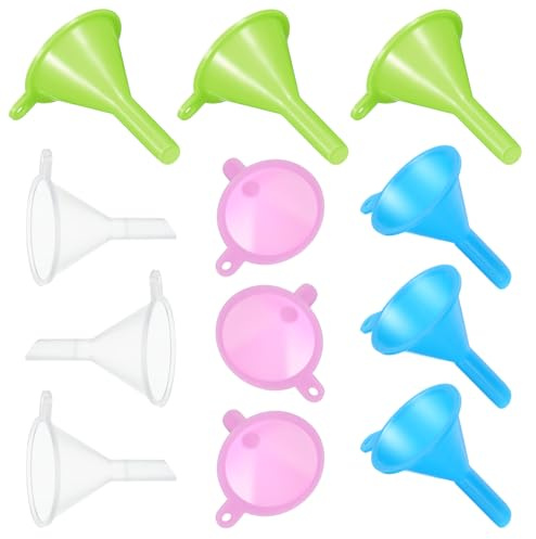 Mini Funnel Tiny Narrow Neck Funnels Small Funnel Perfume Funnels Kit Kitchen Use Filling Bottles for Lab Bottles Essential Oils Spices Sand Art Lotion Water (12)
