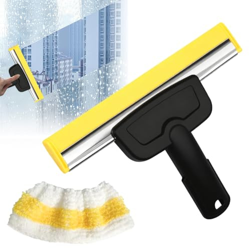 Window Nozzle for Karcher Steam Cleaner with Microfibre Cloth | Steam cleaner accessory for Karcher SC1/SC2/SC3/SC4/SC5/SC7/CTK10/CTK20 streak-free cleaning of glass, windows and mirrors