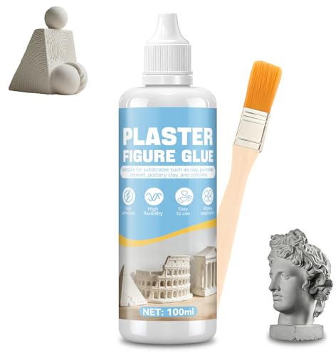 ALLONY Pegamento Maquetas, Colle Béton, Pegamento Yeso, Impermeable y Duradero, Reparar Objetos de Fundición y Modelismo, Porcelana, Cerámica, Yeso, Productos de Hormigón, 100ML