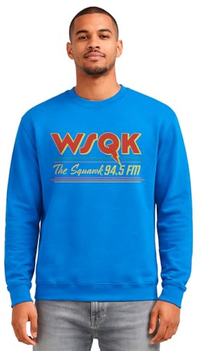 Stranger Things Lucas Wsqk Squawk Unisex Sweatshirt, Turquoise, X-Large