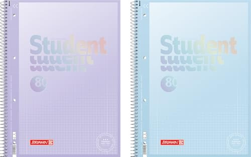 BRUNNEN Collegeblock Premium Student „Pastell 2“ | A4, Lineatur 28, 80 Blatt, 1 Stück