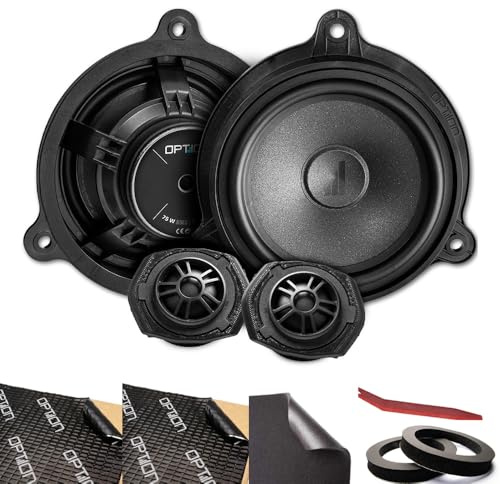 Option Lautsprecher-Set kompatibel mit Nissan Qashqai J11 (Baujahr 2013-2021) - Plug & Play 16,5cm Lautsprecher für Front inkl. Dämmung - 75 WRMS, 3 Ohm - Keine Endstufe notwendig