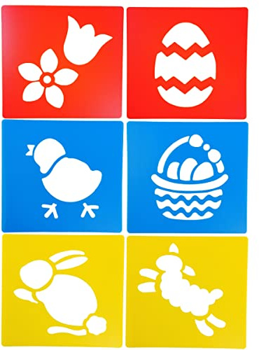 Plastik-Schablonen-Set für Kinder, Ostertiere, Frühlings-Kunst, Schablonen-Set für Kinder, 6 Stück von BCreative ®