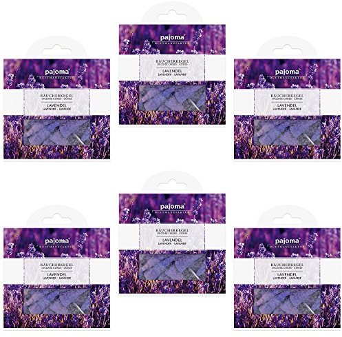 pajoma Räucherkegel Lavendel, 6er Pack (6X 20 Stück)
