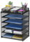 Samstar Desk File Organiser, 5 Tier Paper Organiser Letter Filing Tray File Rack Shelves, Black (with Drawer)