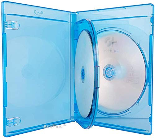 AcePlus Premium Blu-ray Triple 3-Disc Replacement Cases 12mm Thickness with Screen Printed Logo and Wrap Around Clear Plastic Sleeve (5-Pack)