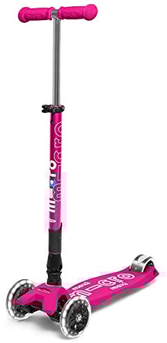 MICRO MMD096 Maxi Deluxe Faltbare LED-Roller, Jugendliche, Unisex, Kaugummirosa (Rosa), Einheitsgröße