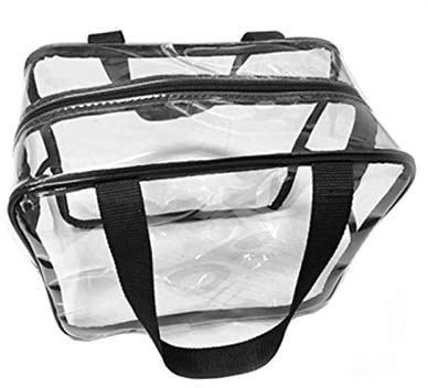 Wohlstand Transparent Tragetasche,PVC Kulturtasche Reise Organizer Tasche,Tragetasche mit Reißverschlusstaschen und abnehmbarem Schultergurt, transparent