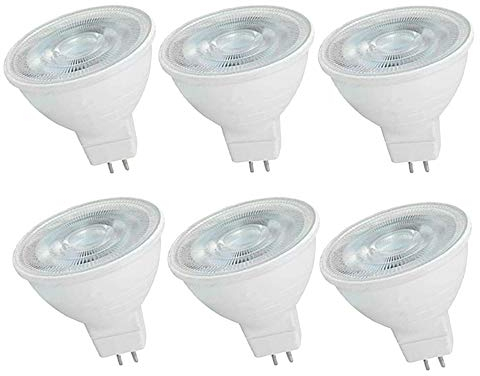 OUGEER 6 Stück MR16 LED-Leuchtmittel 6W AC 220-240V LED GU5.3, Entspricht 60W MR16 Halogenlampe Warmweiß 3000K MR16 LED-Strahler GU5,3 600 Lumen Nicht Dimmbar