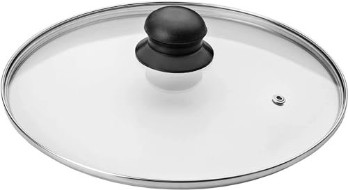 D.I.L Stainless Steel Vented Silver & Black Glass Saucepan Cover Lid POT PANS (38CM)
