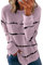 Yming Frauen Gestreift Tops Langarm Lose Rundhals Sweatshirt Frizeit Pullover Hellrosa 3XL