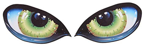 EROSPA® Aufkleber KFZ Auto Motorrad - 3D Katzen-Augen/Cat Eyes grün - Car-Sticker