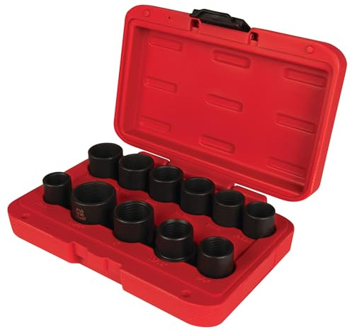 Performance Tool M991 11-teiliges Master-Radmutter-Steckschlüssel-Set, passend für Radmuttern mit den Maßen 17, 18,5, 20, 21,5, 23, 24,5 oder 26 mm und 3/4, 13/16, 1 und 1-1/8 Zoll