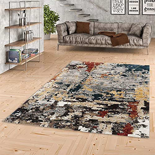Kurzflor Wohnzimmer Designer Teppich Maui Modern Bunt Mix Verlauf in 5 Größen