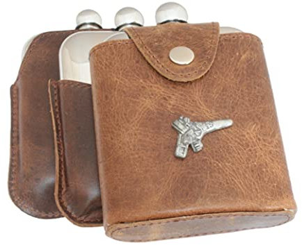 Pistol Holster Full Jacket 6oz Stainless Steel Hip Flask & Free Engraving 279