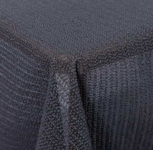 texpot Tischdecke 160 cm rund grau Gartendecke mit Saum abwaschbar Gartentischdecke Balkon Terrasse wetterfest