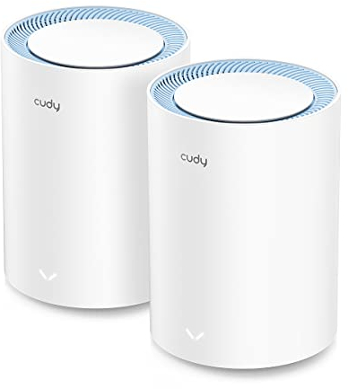 Cudy AC1200 Repetidor de Wi-Fi, Mesh Wi-Fi Inteligente, Doble Banda hasta 260 m², 2xPuertos 100/10 Mbps, MU-MIMO, hasta 100 Dispositivos, Adecuado para Xiaomi Mi Box, Color Blanco, M1200 2-Pack
