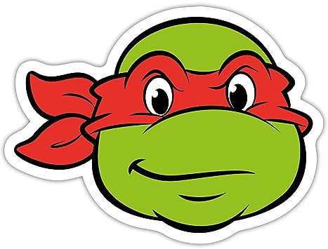 Spreadshirt Teenage Mutant Ninja Turtles Raphael Kostüm Sticker Aufkleber, 10 x 10 cm, Mattweiß