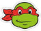 Spreadshirt Teenage Mutant Ninja Turtles Raphael Kostüm Sticker Aufkleber, 10 x 10 cm, Mattweiß