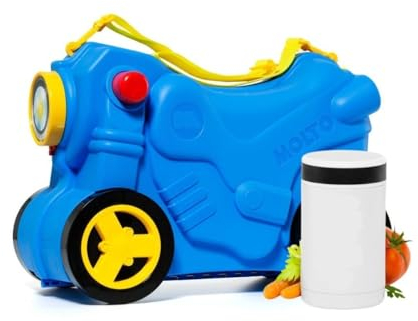 Smiler Motorradkoffer, Blau + Thermoskanne, 24 centímetros x 49.5 centímetros x 34 centímetros