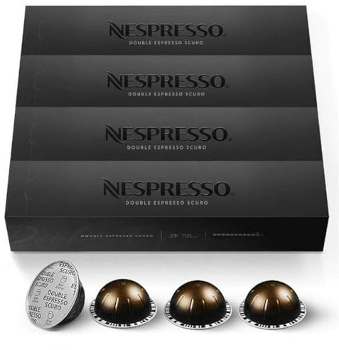 Nespresso Vertuo Double Espresso Scuro 40 Capsules, 4x Sleeves of 10