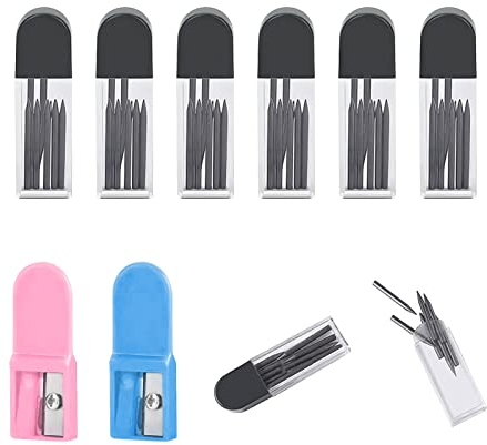 Compasso Ricariche, Mine Per Compasso, 80 Pezzi Compasso Ricariche di Ricambio con 2 temperamatite, Set Compasso di Precisione, Ricambio Per Compasso, Mine di Ricambio per Compasso 2B