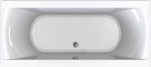 Ben Naria Slim Badewanne mit schmalem Rand 180x80 cm - weiß - Eingebaute Badewanne - Acryl - Spa, für 2 Personen - Einbau Badewannen