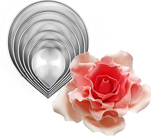 Cutter Blütenblatt Rose 8 * 5 * 3 7 Teile/satz Rose Cutter Edelstahl Wassertropfenform Fondant Blume Formen Blütenblatt Schablonen Cutter Kuchen Dekoration Werkzeuge