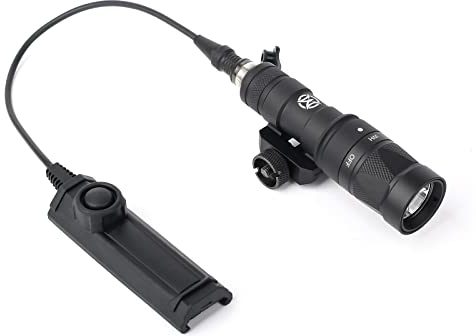 QIRUIMY M300W Strobe Torch with Dual Function Switch,500 Lumens Tactical Strobe Flashlight Scout Light for 20mm Picatinny Rail System (Black)