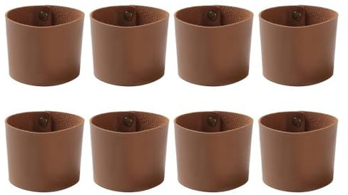8PCS Leather Cup Sleeve, Insulated Anti Slip Cup Wraps Beverage Sleeve for Stainless Steel Cup Glass Bottle Hot Drink Cup