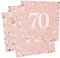 Servietten 70. geburtstag, 30 Stück Rosa Geburtstags Servietten, Happy Birthday 70 Servietten, 3-Lagig Milestone 70 Tischdekoration Papierservietten für Frau Geburtstag Feiern Party Jubiläum