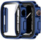 ZZDZZ [2 Pezzi] Cover Compatibile con Apple Watch Serie 9/Serie 8/Serie 7 45mm con Vetro Temperato, Custodia PC Rigido Anti Graffio per Apple Watch 45mm (Blu+Blu)