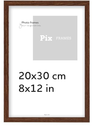 Pix FRAMES Bilderrahmen 20x30 cm - Holz Fotorahmen - Holzbilderrahmen mit Scheiben aus Plexiglas - Bilderrahmen Holz zum Aufhängen - Wooden Picture Frame - Photo Frame zum Aufstellen