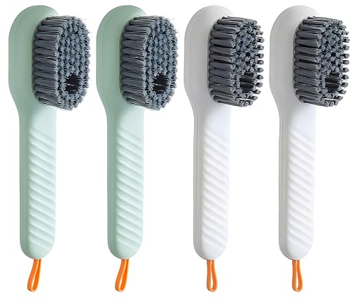 Brosse de Nettoyage pour Chaussures,4 Pcs Multifonctionnell Brosse à Chaussures Liquide Brosse de Nettoyage à Poils Doux pour vêtements, Chaussures, carrelage, Cuisine