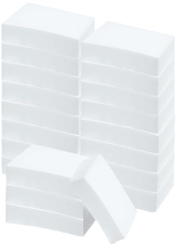 20 Pezzi Gomma Spugna Magica Bianca, Tampone di Pulizia in Schiuma Spugna, Spugna Gomma Magica Multifunzionale, Gomma Magica per Cucina, Bagno, Parete, Scarpe (Bianco)