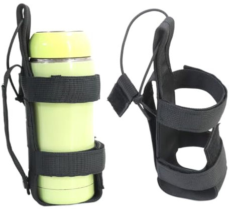 QEQSHQO Ensemble de Ceinture Porte Bouteille en Nylon Tactique pour la randonnée avec Pochette de Transporteur suspenduepour Bouteille d'eau ou Bouilloire Minimaliste und Camping