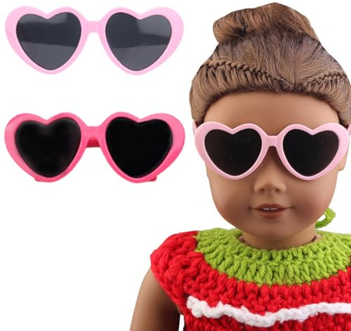 EIHI Puppenzubehör Sonnenbrille, Puppenbrille, Puppen Zubehör, für Puppen und Kuscheltiere aller Größen, 2 Stück